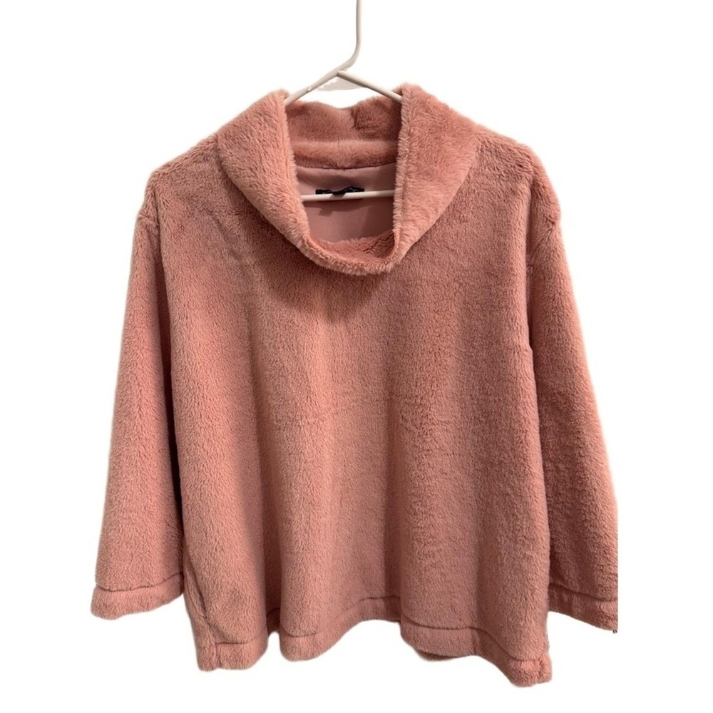 Banana Republic Pullover Womens XL Pink Fleece Cowl Neck Sweater Quiet Luxury